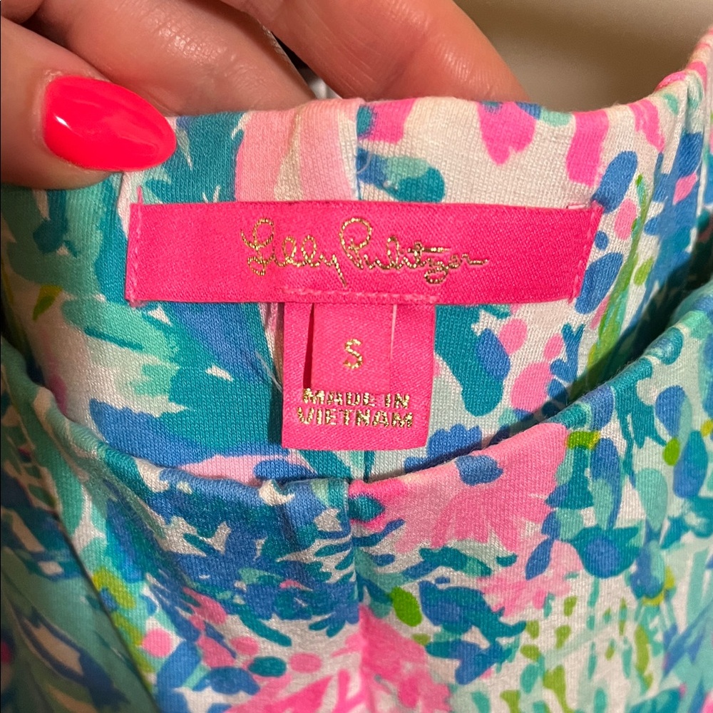 Lilly Pulitzer Blue Pink Green Palazzo Pant - Size Small - Picture 3 of 4